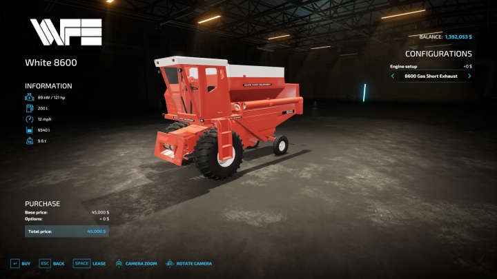 fs22-mods,  White 8600 Combine v1.0.0.0