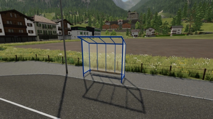 fs22-mods, Glass Bus Stop Prefab v1.0.0.0