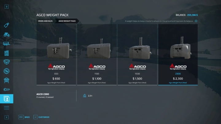 Image: Agco Weight Pack v1.1.0.0 5