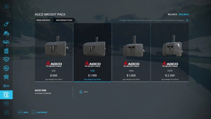 Image: Agco Weight Pack v1.1.0.0 2