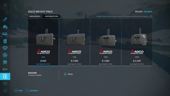 Image: Agco Weight Pack v1.1.0.0 3