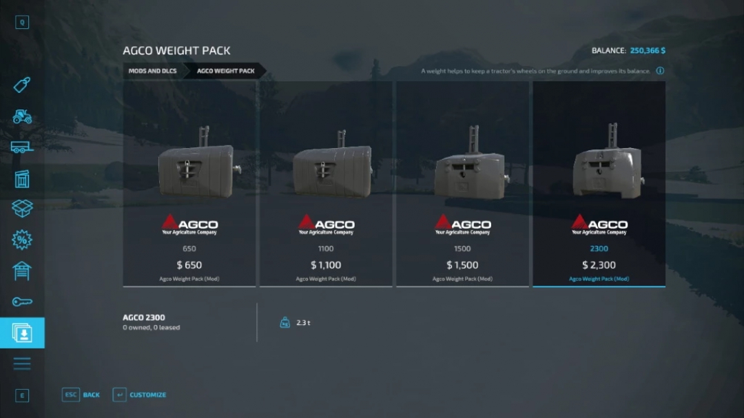 Agco Weight Pack v1.1.0.0