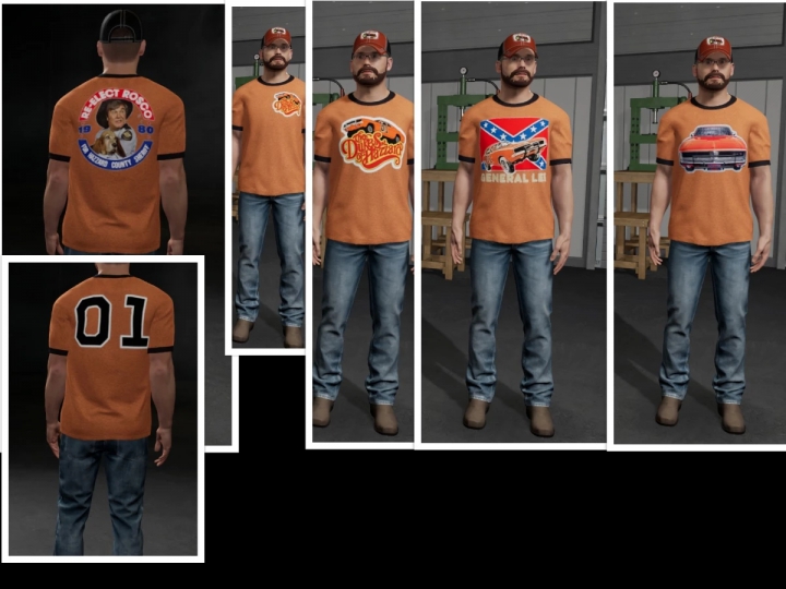 fs22-mods,  Dukes of Hazzard themed clothing pack v1.0.0.0