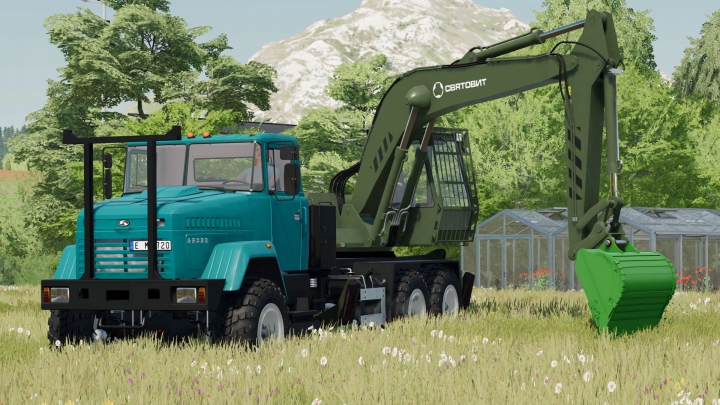 Image: Kraz 65032 Truck with Excavator v1.0.0.0 2