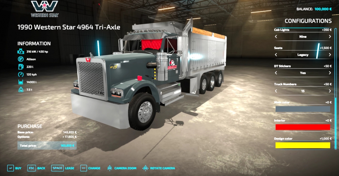 Tri States 1990 Western Star 4964 dump truck v1.0.0.0