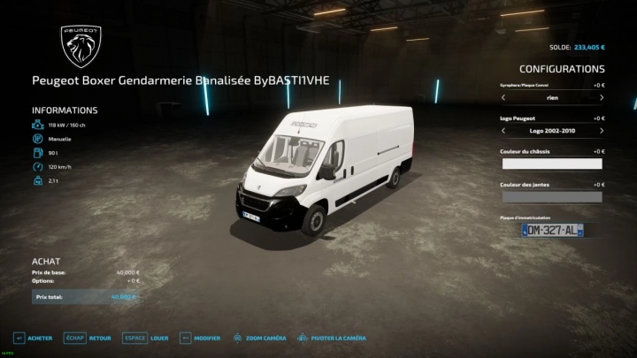 fs22-mods,  Peugeot Boxer Unmarked Gendarmerie v1.0.0.0