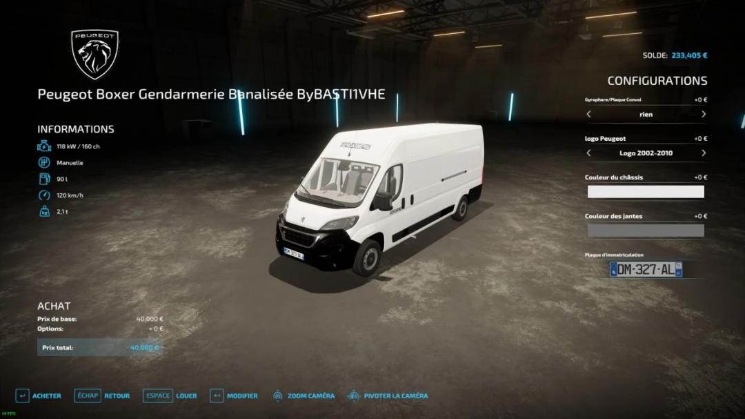 Peugeot Boxer Unmarked Gendarmerie v1.0.0.0