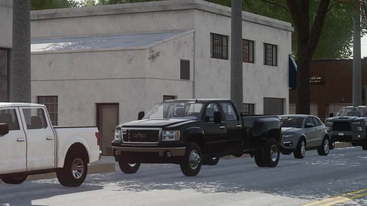 FS22 mod: 2010 GMC 3500HD vrachtwagen in game-omgeving, Farming Simulator 22