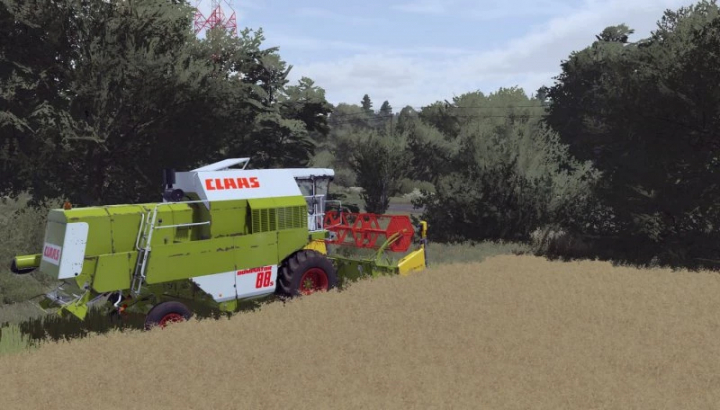 Claas Dominator 88s Mähdrescher-Mod im FS22 Spiel Feld.