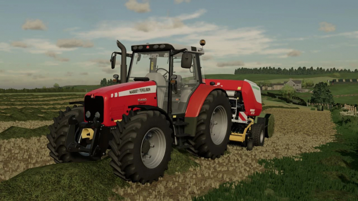 Massey Ferguson 62/64 Traktormod in FS22, auf einem Feld gezeigt, Teil der Farming Simulator 22 Mods.