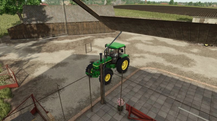 fs25-mods,  Tractor suspended in air using No Collision Camera mod in FS25.