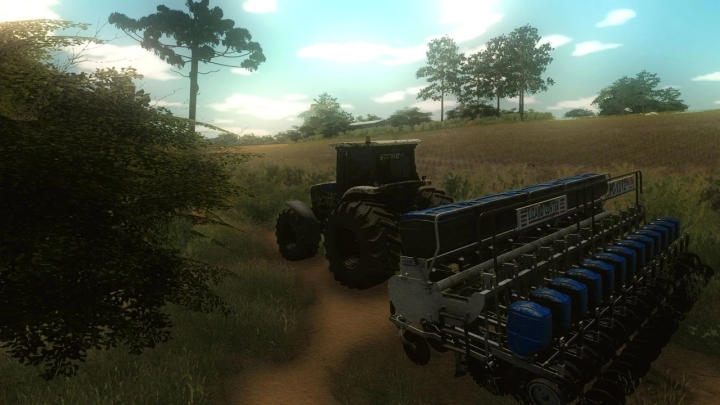 Mods FS22, SAME 265 BR Edit v2.0.0.1 tractor con sembradora, paisaje agrícola escénico, Farming Simulator 22