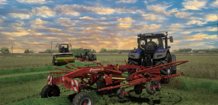 fs25-mods,  FS25 mod Vehicle Sale Customizer v1.0.0.0 shows tractors and farming equipment on a lush field under a vibrant sky.