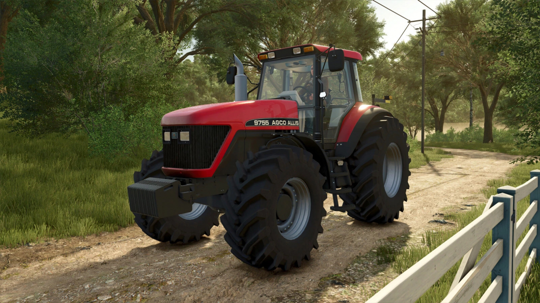 AGCO Allis Series 9700 tractor on a dirt road in FS25 mod.