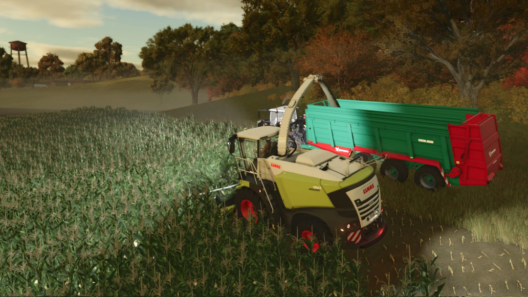 CLAAS JAGUAR 950 harvesting corn in FS25 mod, Farming Simulator 25.