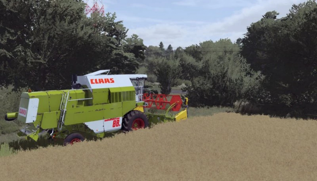 Kombajn Claas Dominator 88s mod na polu w grze FS22.