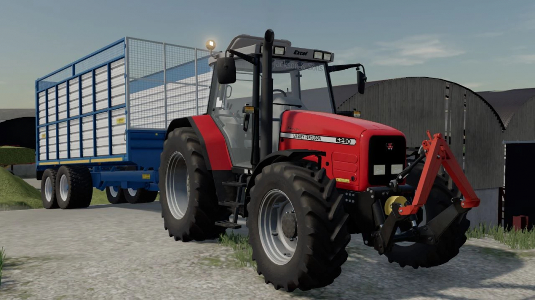 Trattore Massey Ferguson 6290 con rimorchio nel mod FS22 Massey Ferguson 62/64 BETA v1.0.0.0.