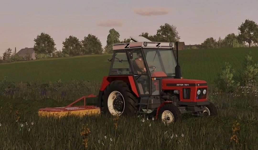 FS22 Mod: Zetor 7211 Traktor auf einem Feld, Teil des Zetor XX11 Serienpakets für Farming Simulator 22.