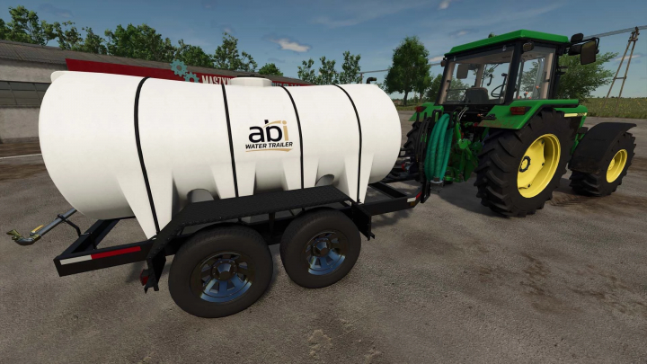 fs25-mods,  FS25 mod Abi 1600 Universal v1.0.0.0, a white water trailer attached to a green tractor.