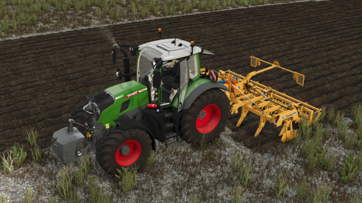 fs25-mods, FS25 mod Alpego kExtreme500 Plow in use with a tractor on a farm field.