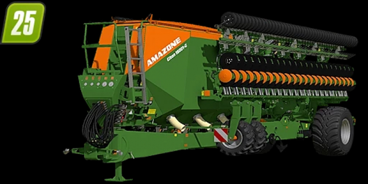fs25-mods, FS25 mod Amazone Citan 15001C DS Multifruit v1.0.0.1, green and orange seeder for Farming Simulator 25.