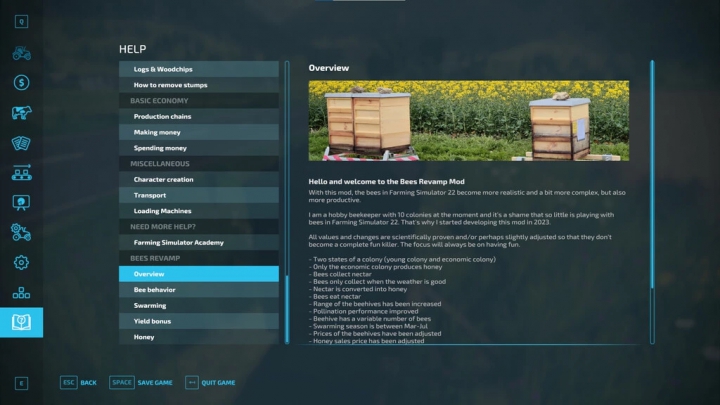 fs22-mods, image: Bees Revamp v1.1.0.1