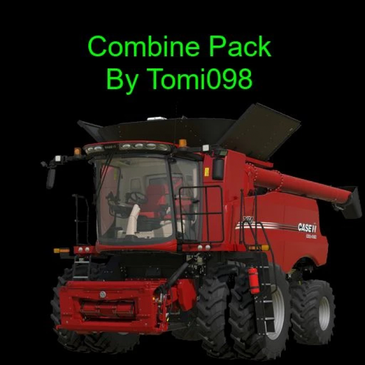 fs25-mods,  Image of a red combine harvester from FS25 mods Combine And Headers Pack v1.0.0.0.