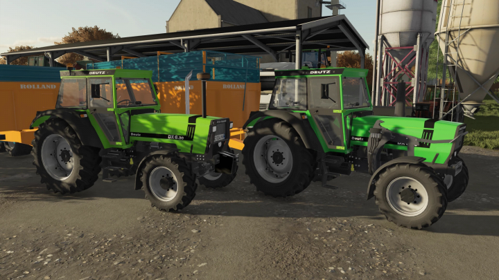 fs22-mods,  Deutz DX tractors in FS22 mods, Farming Simulator 22 mod in farm setting.