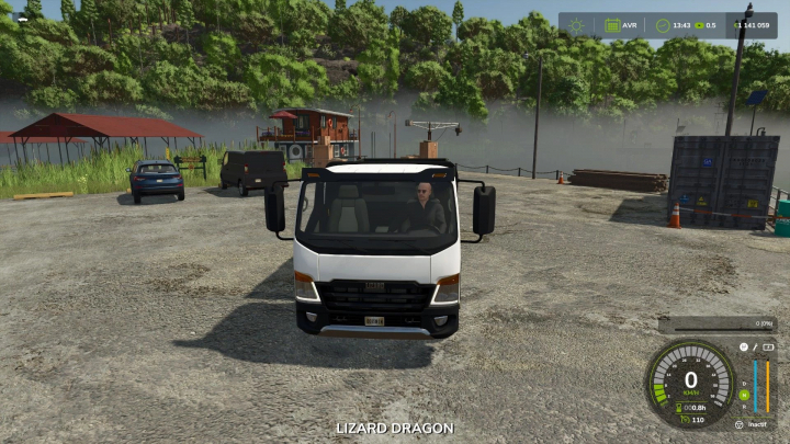 fs25-mods,  Dragon Lizard v1.0.0.0 truck mod in FS25, parked in a scenic area.