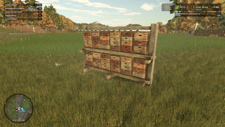 fs25-mods,  FS25 mod Fast hive v1.0.0.0 showcasing beehive in a field, Farming Simulator 25.