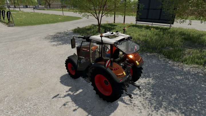 fs22-mods, FS22 mod Fendt Vario 700 Municipal v1.2.0.0 shown on gravel path, highlighting its detailed design for Farming Simulator 22.