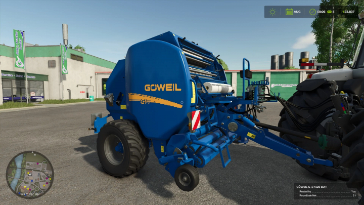 fs25-mods,  Goeweil F125 Edited mod in FS25, parked at a tractor center.