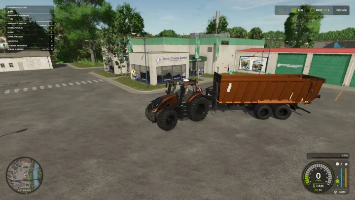 fs25-mods,  Mod FS25 Krampe RamBody AS 750 v1.0.0.0 z traktorem przy Axle's Tractor Center.