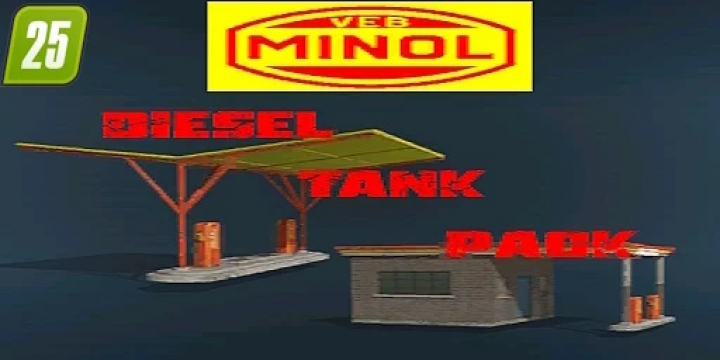 fs25-mods,  FS25 Minol Diesel Buy Stations mod features a diesel station with a Minol logo for Farming Simulator 25.