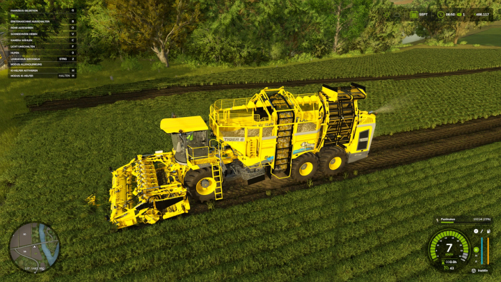 fs25-mods, Ropa Tiger 6s Multi v1.0.0.0 mod in FS25 harvesting crops on a field.