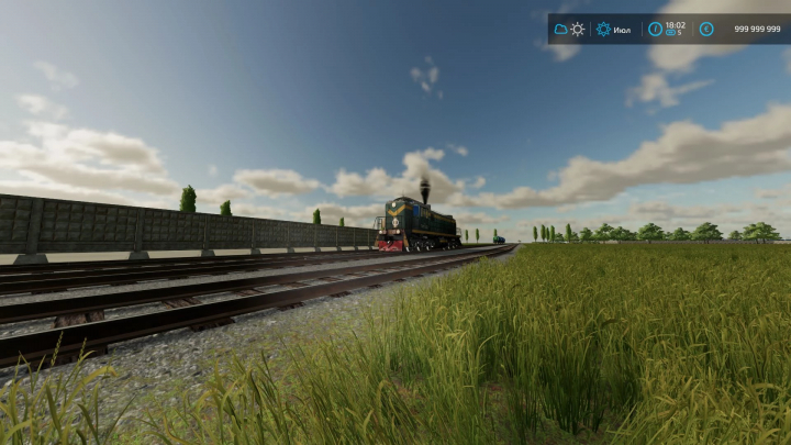 fs22-mods, FS22 mod: Shunting locomotive on railway track under cloudy sky