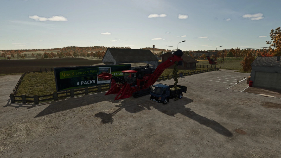 Case IH A8800MR harvester on a lot in FS25 mod, Farming Simulator 25.