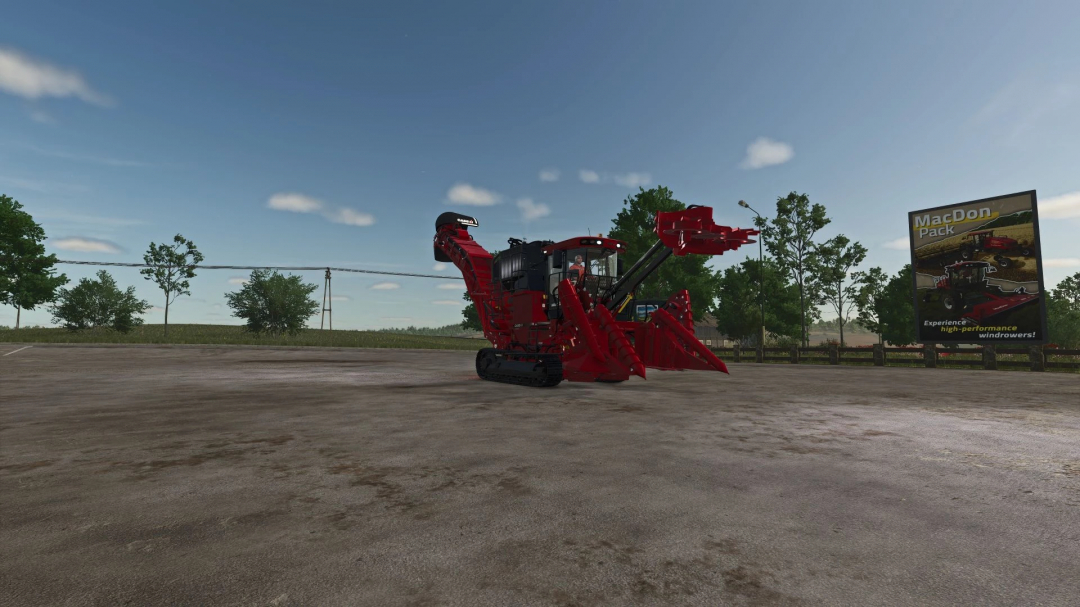 Mod FS25 mostra Case IH A8800MR em ambiente rural, destacando máquinas agrícolas no Farming Simulator 25.