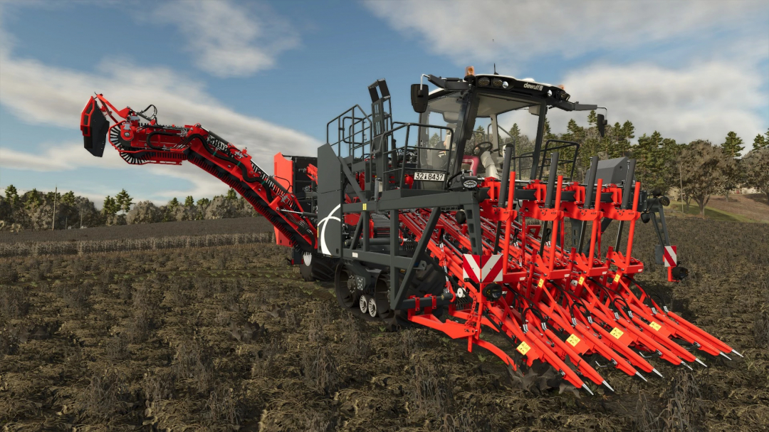 Dewulf ZKIVSE harvester mod in Farming Simulator 25 game field.