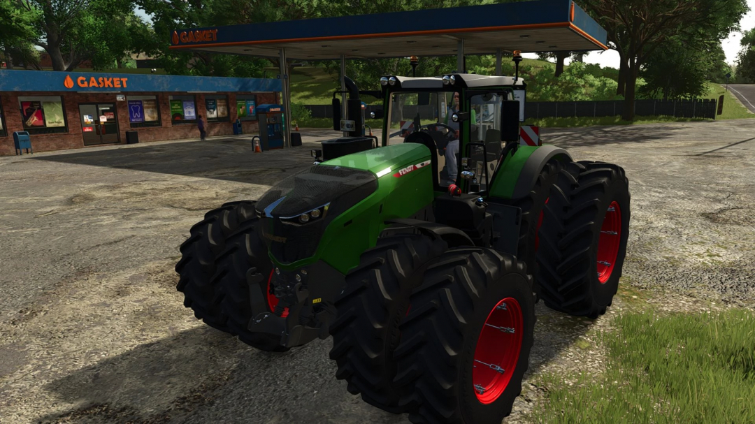 Mod Fendt 1000 Vario Tuning Edit w FS25 na stacji benzynowej