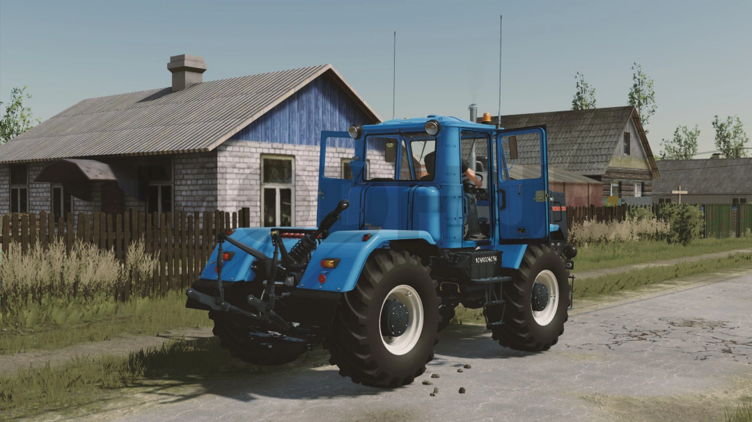 FS22 mod HTZ T-150K-09 v1.1.0.0 tractor in a rural setting.