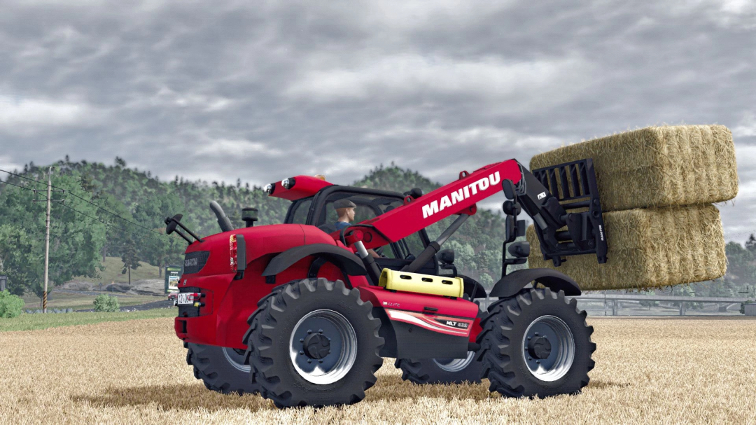 Manitou MLT 629 mod die hooibalen tilt in Farming Simulator 25.