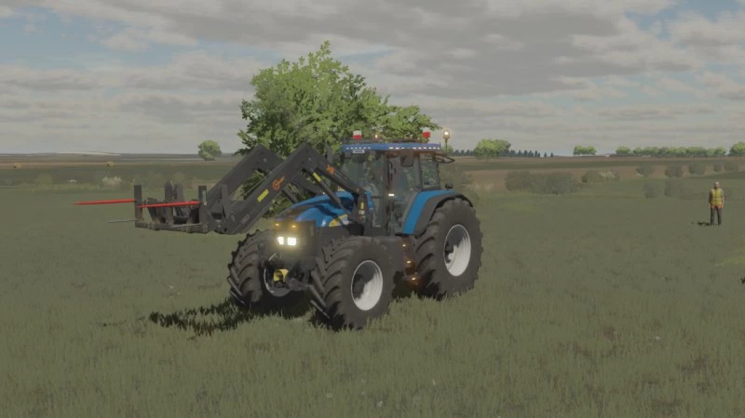 New Holland TM190 tractor mod in FS22 field scene.