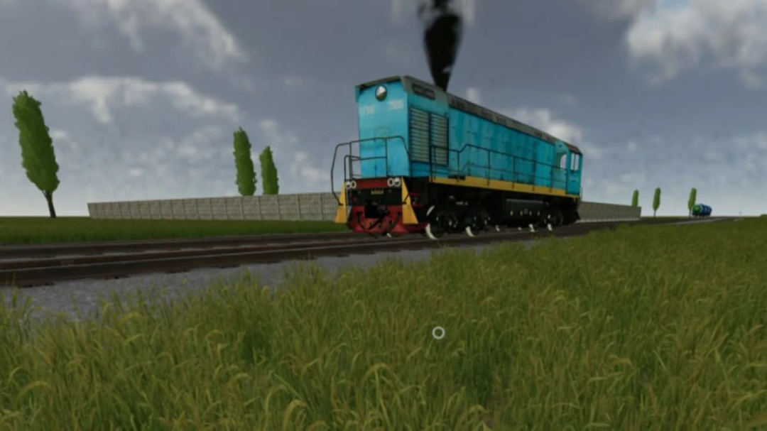 FS22 mod Shunting TGm3 diesel locomotive on railway, Farming Simulator 22.