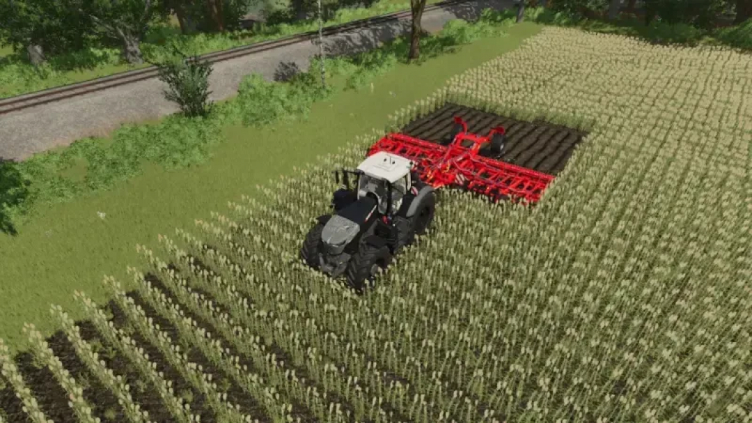 FS25 mod TAIFUN 900 RP58 Plow PBSMods Edition v1.0.0.0 plowing a field in Farming Simulator 25.