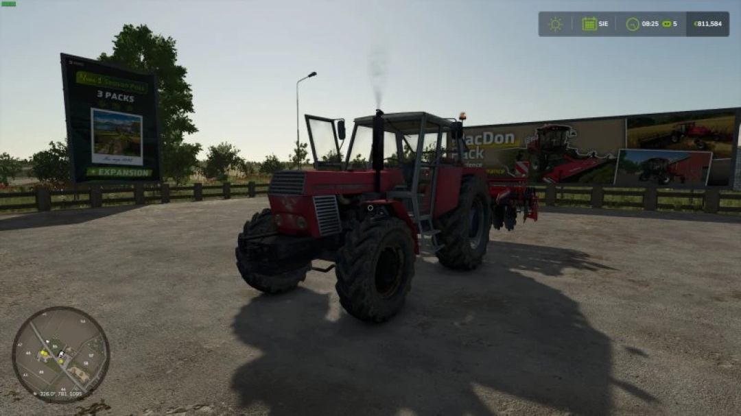 Zetor Crystal 16045 4x4 Traktor geparkt in Farming Simulator 25, zeigt FS25 Mods.