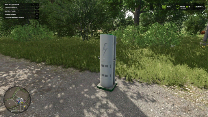 fs25-mods,  FS25 mod Electric Charging Station 5x-10x in a grassy area, enhancing gameplay with sustainable energy options.