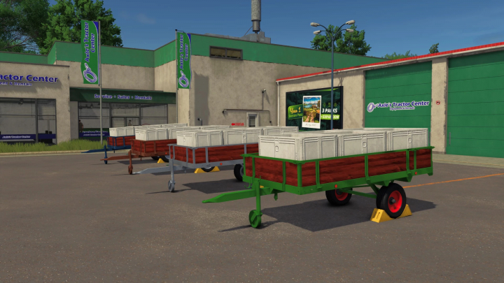 fs25-mods, FS25 Vine Hand Harvest Trailers at Axle's Tractor Center in Farming Simulator 25.