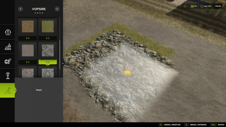 fs25-mods,  FS25 mod Free Landscaping Tools v1.0.0.0 showing terrain customization options in Farming Simulator 25.