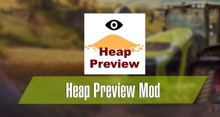 fs25-mods,  Heap Preview Mod logo for FS25 with eye over a heap graphic.